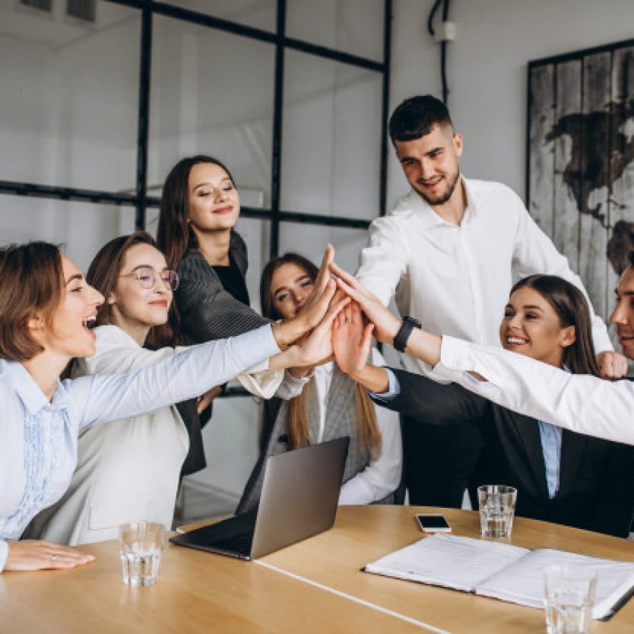 Employees Celebrating